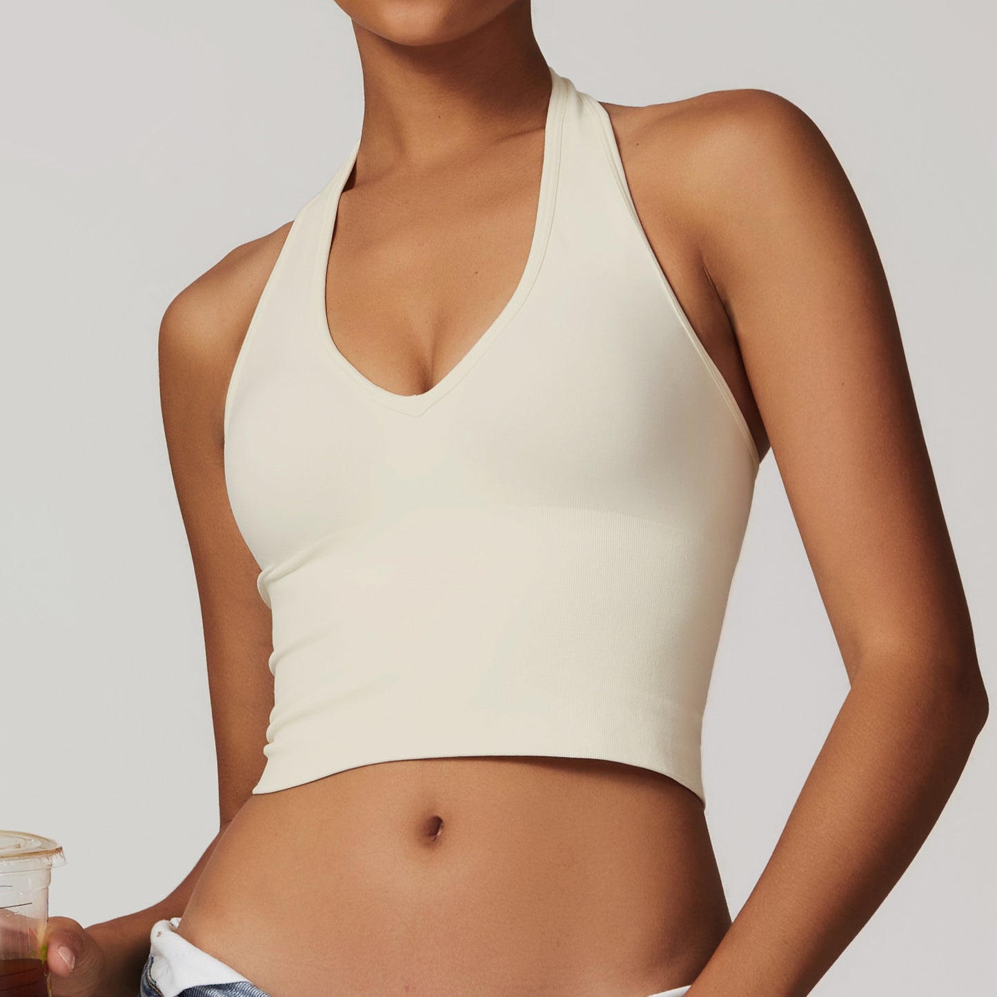 Women's Seamless Halter Cropped Top