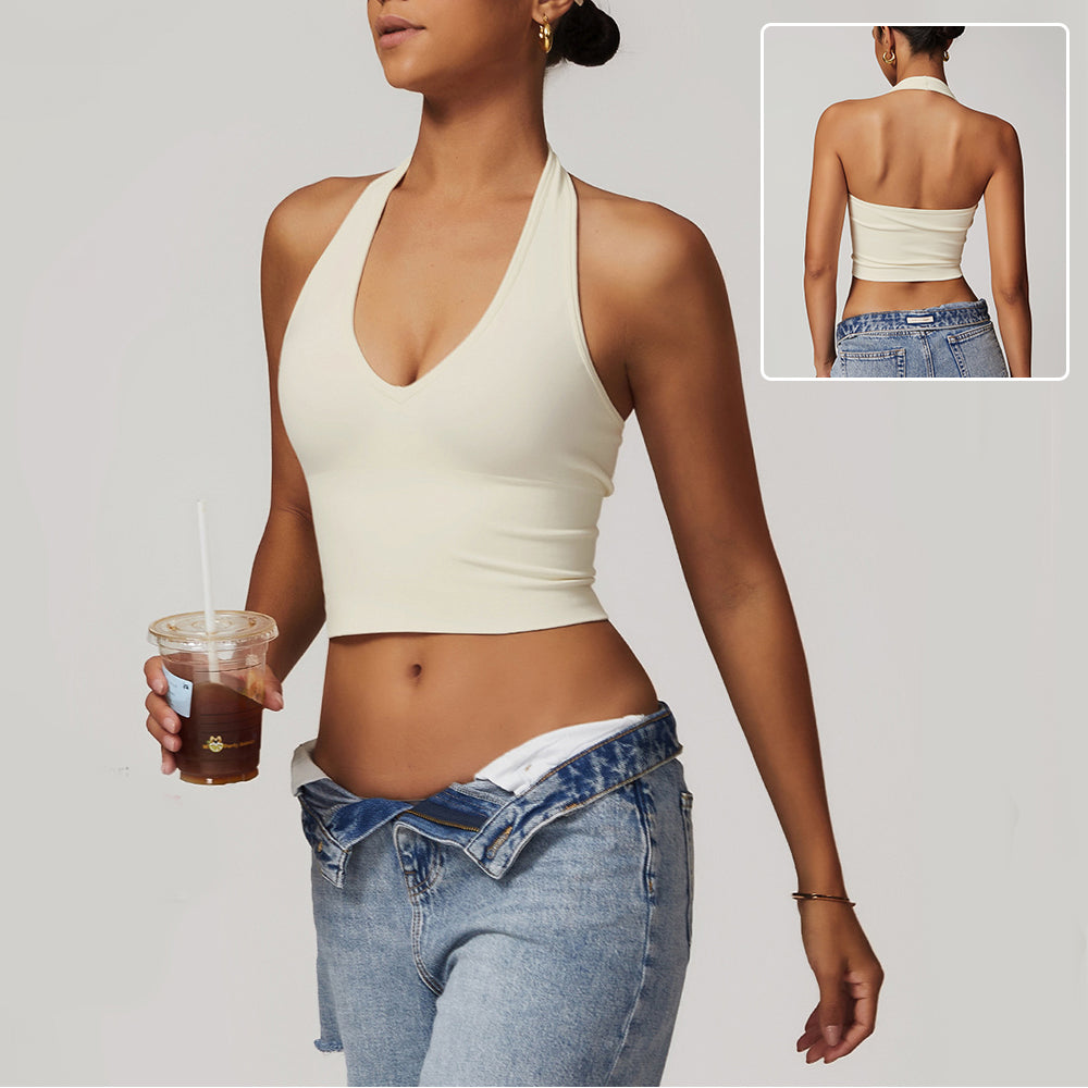 Women's Seamless Halter Cropped Top