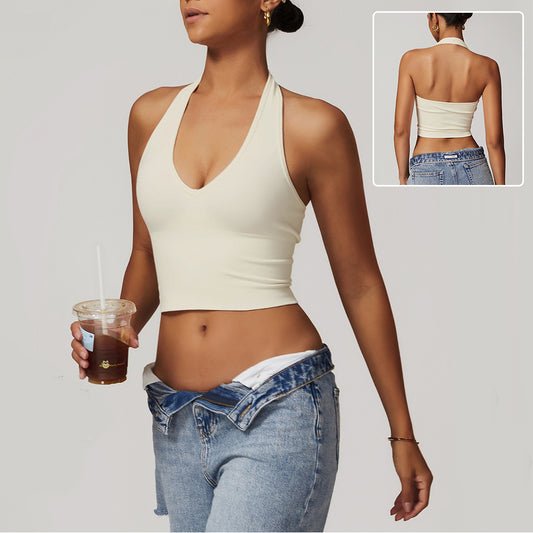 Women's Seamless Halter Cropped Top