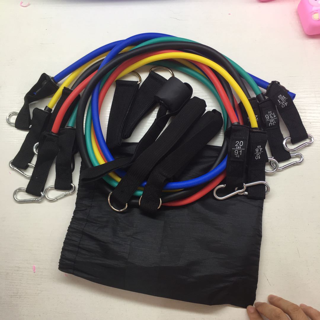 11 Piece Tpe Latex Tensioner Home Fitness Set