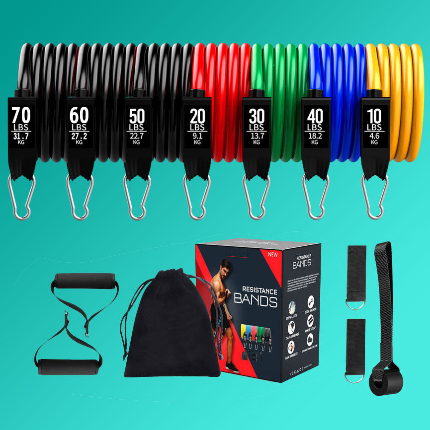 11 Piece Tpe Latex Tensioner Home Fitness Set