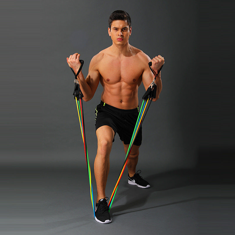 11 Piece Tpe Latex Tensioner Home Fitness Set
