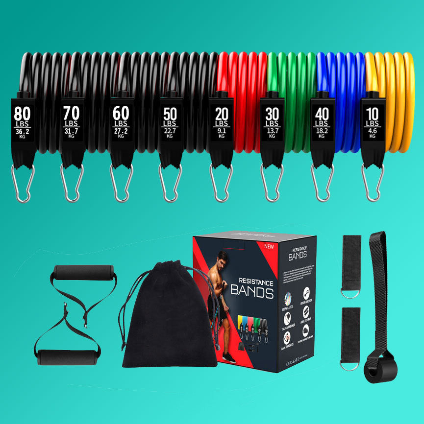 11 Piece Tpe Latex Tensioner Home Fitness Set